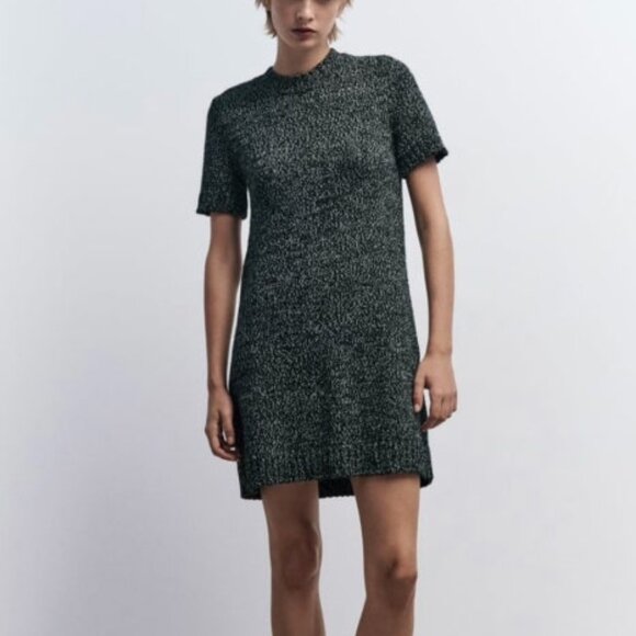Zara Dresses & Skirts - ZARA KNIT MINI DRESS SHORT SLEEVE WOOL
